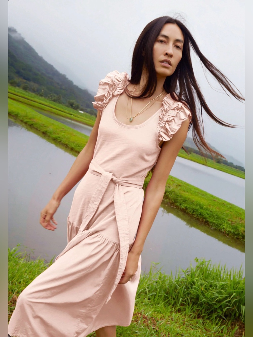 Nation LTD - Everleigh Frilly Dress in Light Pink Millennial Small